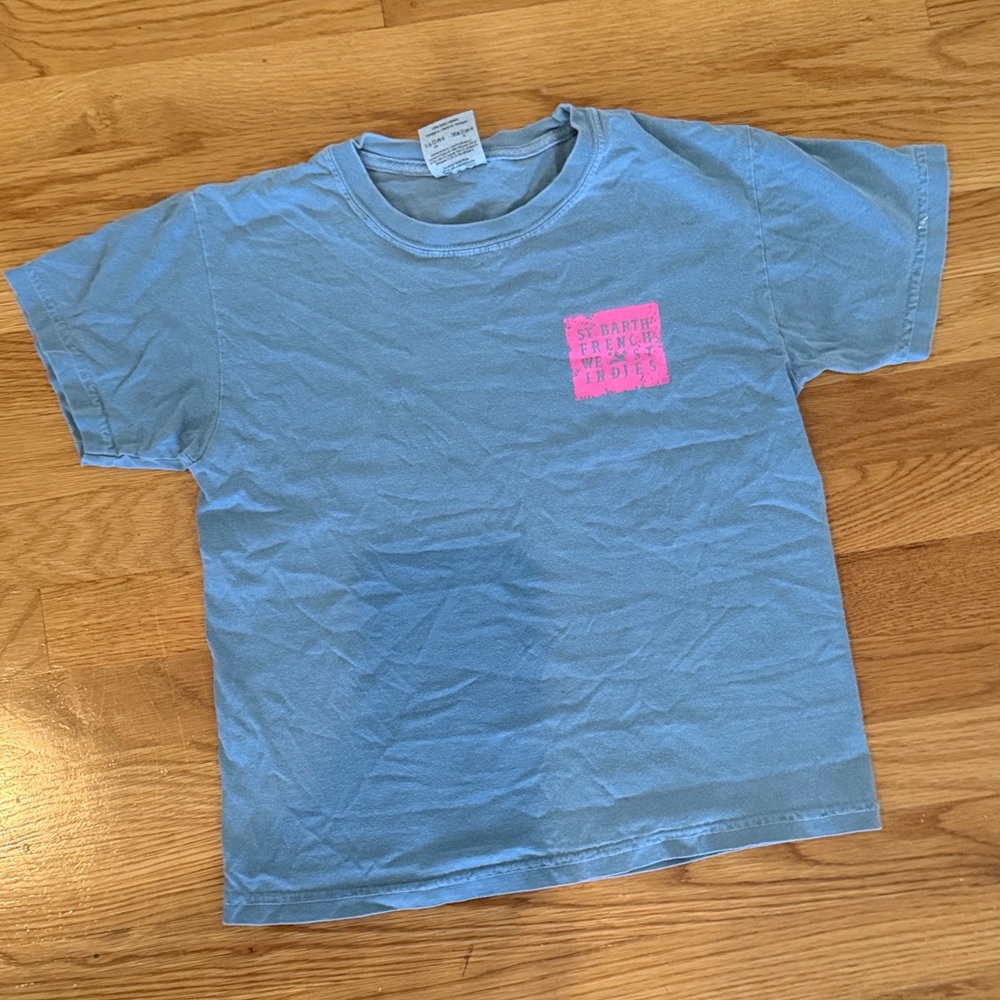 Blue St. Barth Iconic T-Shirt with Green Graphic